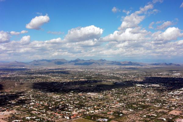 Panorama of Scottsdale, McDowell Mountain Preserve and Sonoran Desert